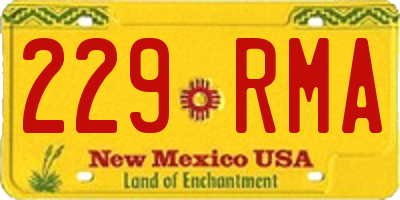 NM license plate 229RMA