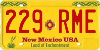 NM license plate 229RME