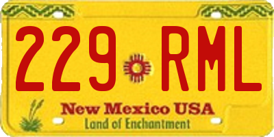 NM license plate 229RML