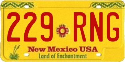 NM license plate 229RNG