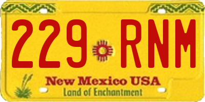 NM license plate 229RNM