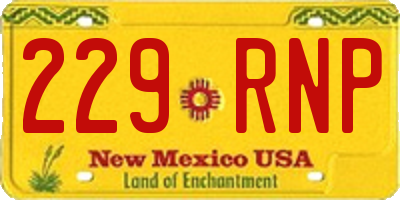 NM license plate 229RNP