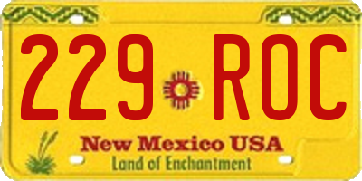NM license plate 229ROC