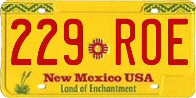 NM license plate 229ROE