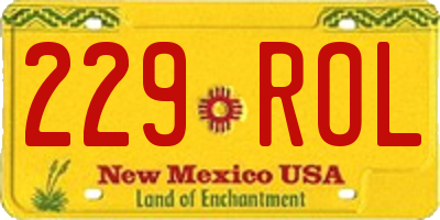 NM license plate 229ROL