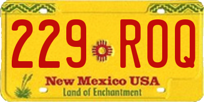 NM license plate 229ROQ