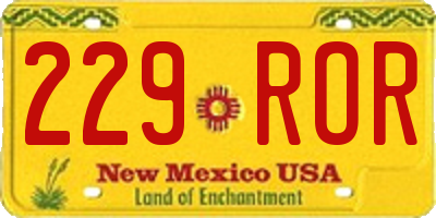NM license plate 229ROR