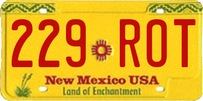 NM license plate 229ROT