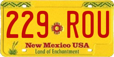 NM license plate 229ROU
