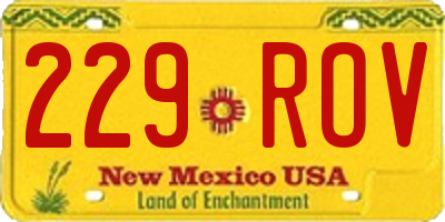 NM license plate 229ROV
