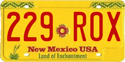 NM license plate 229ROX