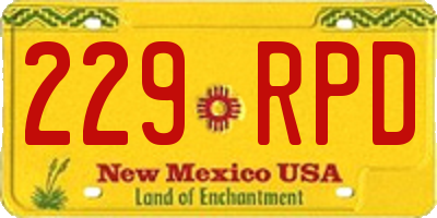 NM license plate 229RPD