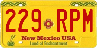 NM license plate 229RPM