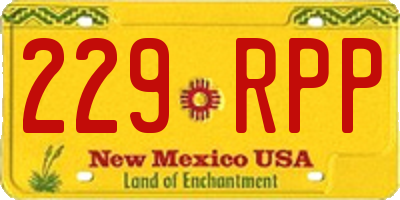 NM license plate 229RPP