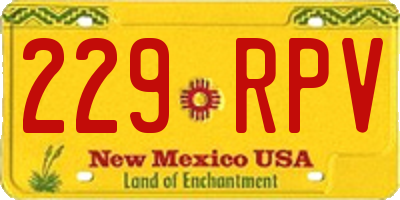 NM license plate 229RPV