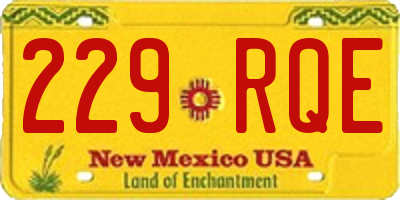 NM license plate 229RQE