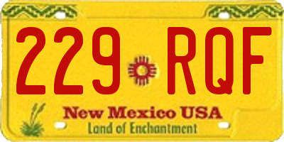 NM license plate 229RQF