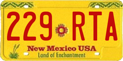 NM license plate 229RTA