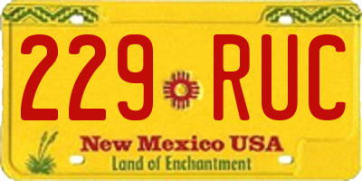 NM license plate 229RUC