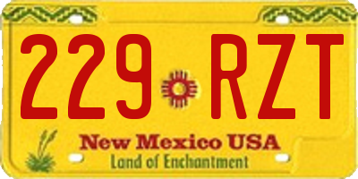 NM license plate 229RZT