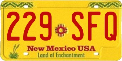 NM license plate 229SFQ