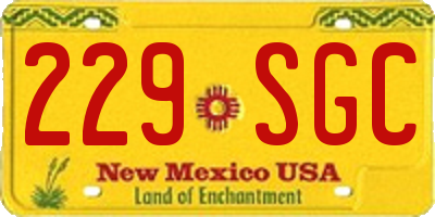 NM license plate 229SGC