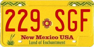 NM license plate 229SGF