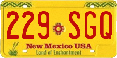 NM license plate 229SGQ