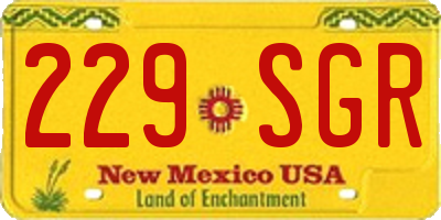 NM license plate 229SGR