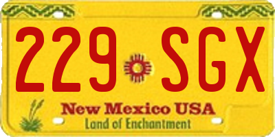 NM license plate 229SGX