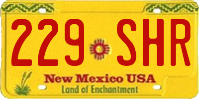 NM license plate 229SHR