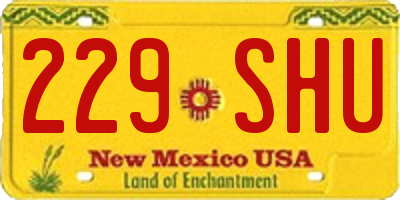NM license plate 229SHU