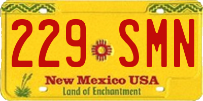 NM license plate 229SMN