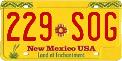 NM license plate 229SOG
