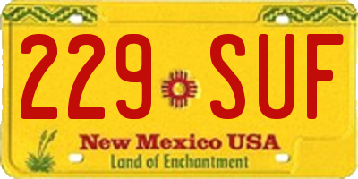NM license plate 229SUF
