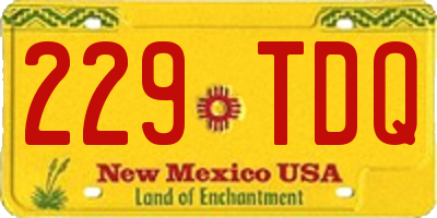 NM license plate 229TDQ