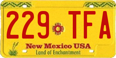 NM license plate 229TFA