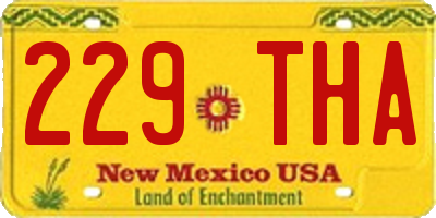 NM license plate 229THA