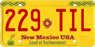 NM license plate 229TIL