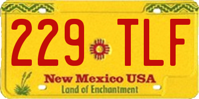 NM license plate 229TLF