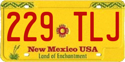 NM license plate 229TLJ