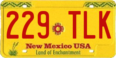 NM license plate 229TLK