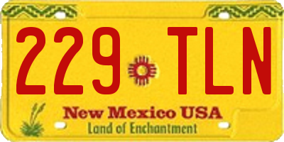 NM license plate 229TLN
