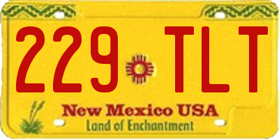 NM license plate 229TLT