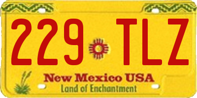 NM license plate 229TLZ