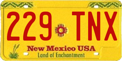 NM license plate 229TNX