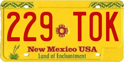 NM license plate 229TOK