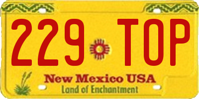 NM license plate 229TOP