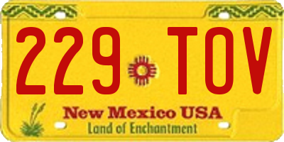 NM license plate 229TOV