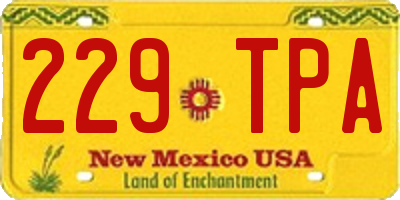 NM license plate 229TPA